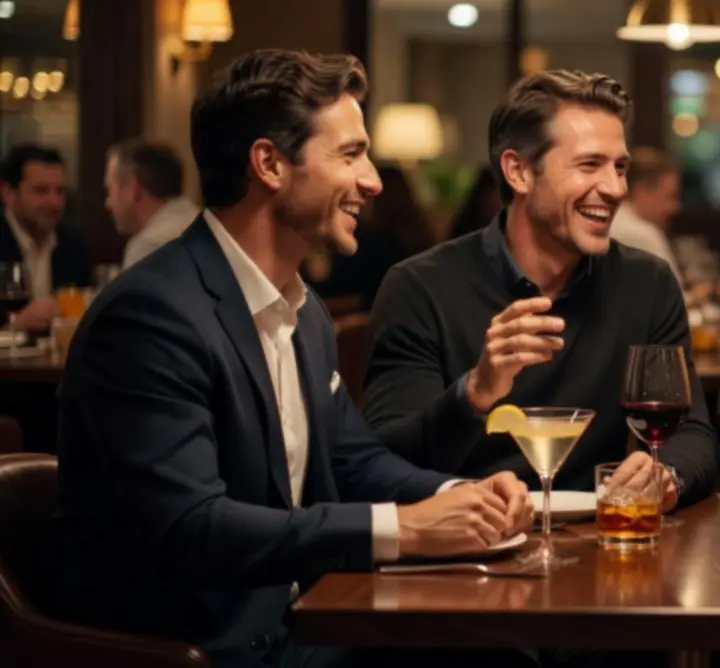 Hosté při přátelském posezení v restauraci Prago Scene